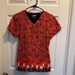 Landau Halloween Scrub Top